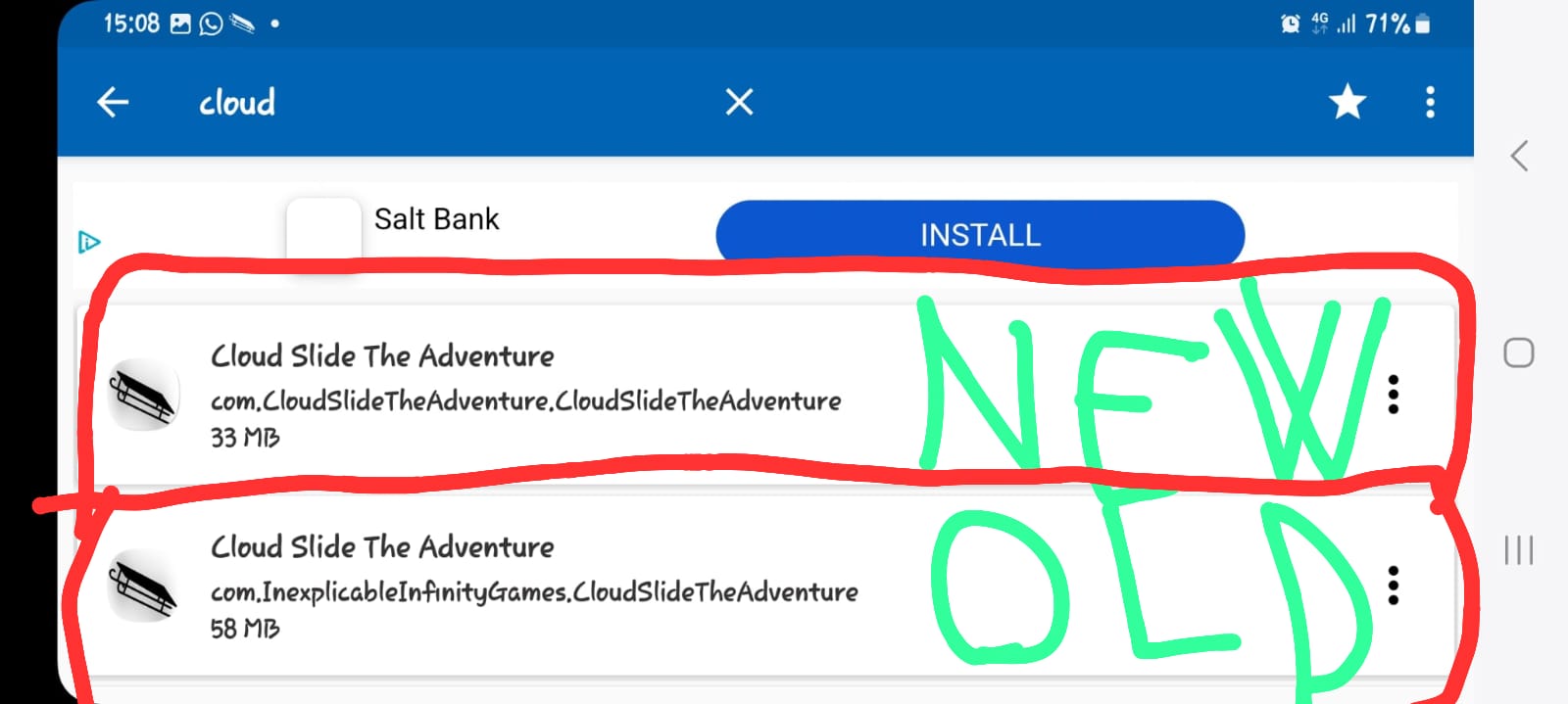 difference between v1.0 and v1.1 package names