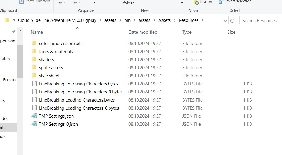 exported game
