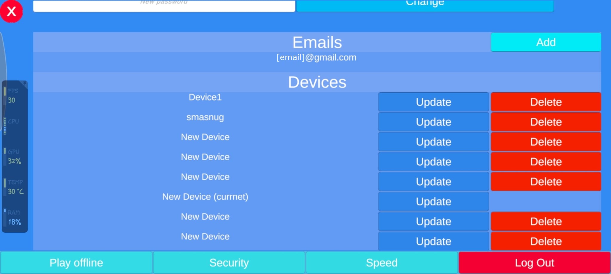 the log in loactions page