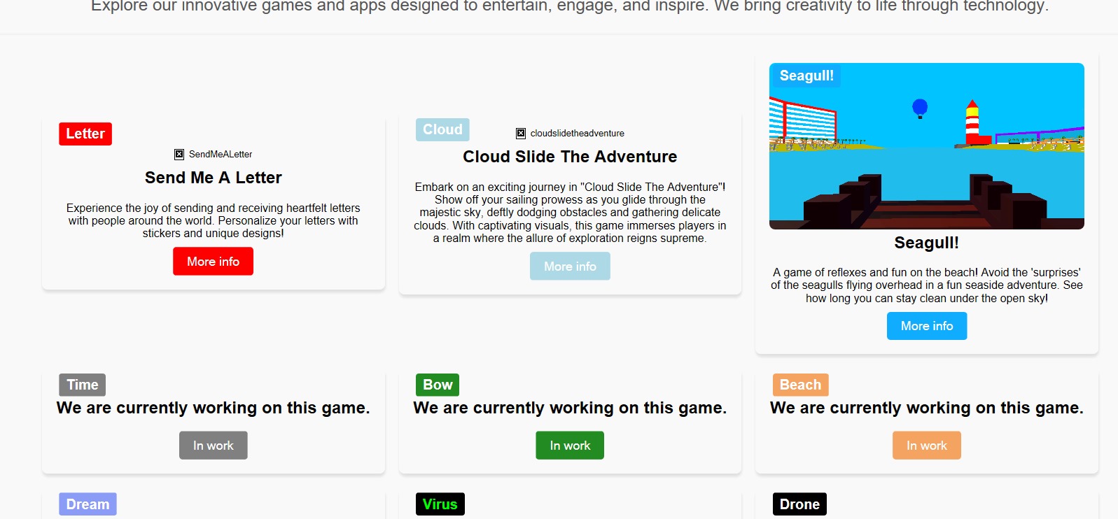 our games with the most games'